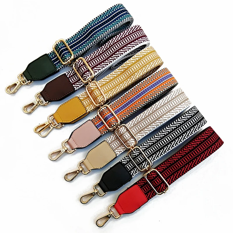 120cm Cotton Fabric Stripe Bag Strap Women Lady Shoulder Bag Strap Chic Female Handbag Handle Belt Bag Accessories Correa Bolso