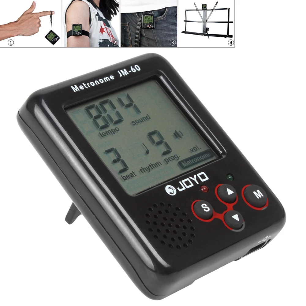 

High Quality Lightweight Portable JM-60 Clip-on Digital LCD Small Size Real Voice Loud Sound Mini Metronome Accessories