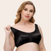 Women Full Coverage Bra Plus Size Comfort And Support Satin Bra Imitated Silk No Padded Wireless Front Closure Vest Underwear ► Photo 3/6