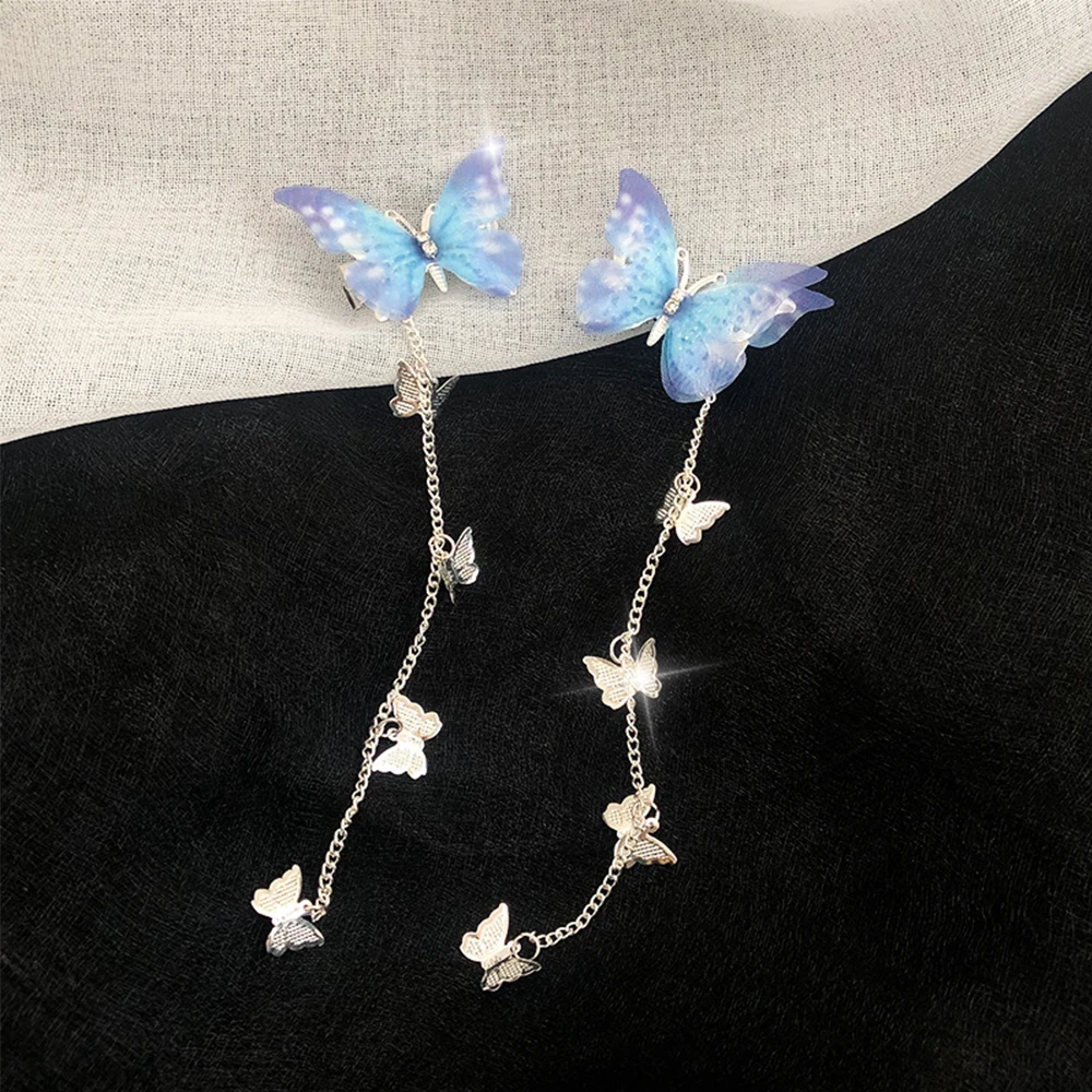Butterfly Hairpins New Korean Yarn Elegant Metal Tassel Long Hair Clips For Women Antique Party Hair Accessories 4 H8d2701ce82f5478d992a2808ccfabf72a
