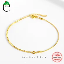 ElfoPlataSi минималистичный стерлингового серебра 925 пробы змеиная цепь бусы 925 браслет для женщин жена девушки серебро 925 ювелирные изделия ED469