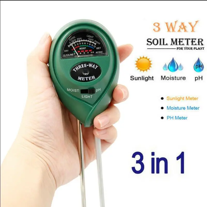 

3-in-1 Soil Tester Meter for Hygrometer Garden Lawn Plant Pot MOISTURE LIGHT PH Sensor Tools