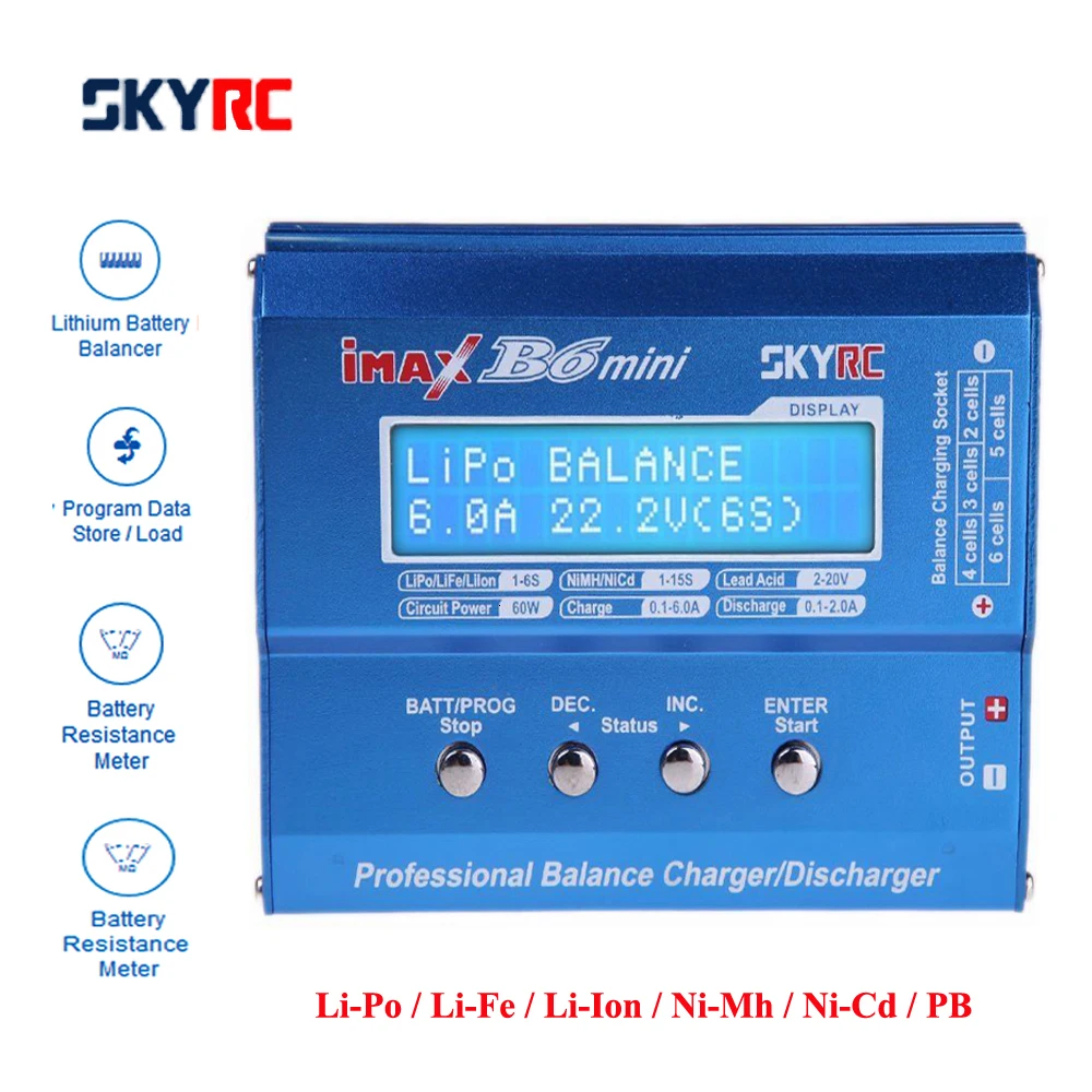 SKYRC IMAX B6 мини баланс RC зарядное устройство-Dis зарядное устройство для радиоуправляемого вертолета повторного пика NIMH/NICD самолета+ power Adpater(опционально