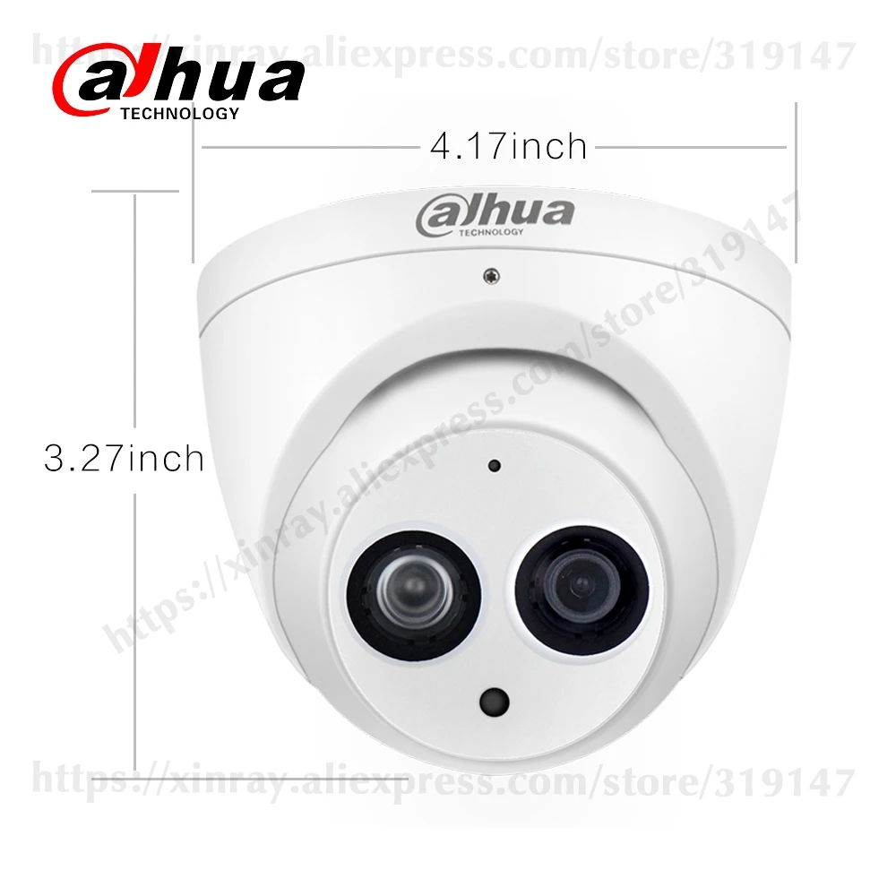 Dahua IPC-HDW4631C-A 6MP HD POE сетевая Мини купольная IP камера металлический чехол Встроенный микрофон CCTV камера 30 м ИК ночного видения Dahua IK10