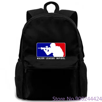 

Major League Infidel Military USMC Marines Special Ops Black Brand women men backpack laptop travel school adult