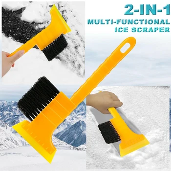

Car Ice scraper Vehicle Snow Mover Frost Brush Broom Cleaner Window Yellow