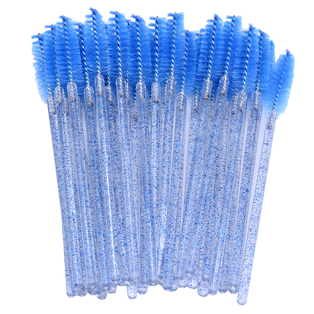 Newest Crystal 3D Eyelash Mascara Wands Clear Lash Spoolies Wholesale Eye Lashes Brushes Micro Applicators