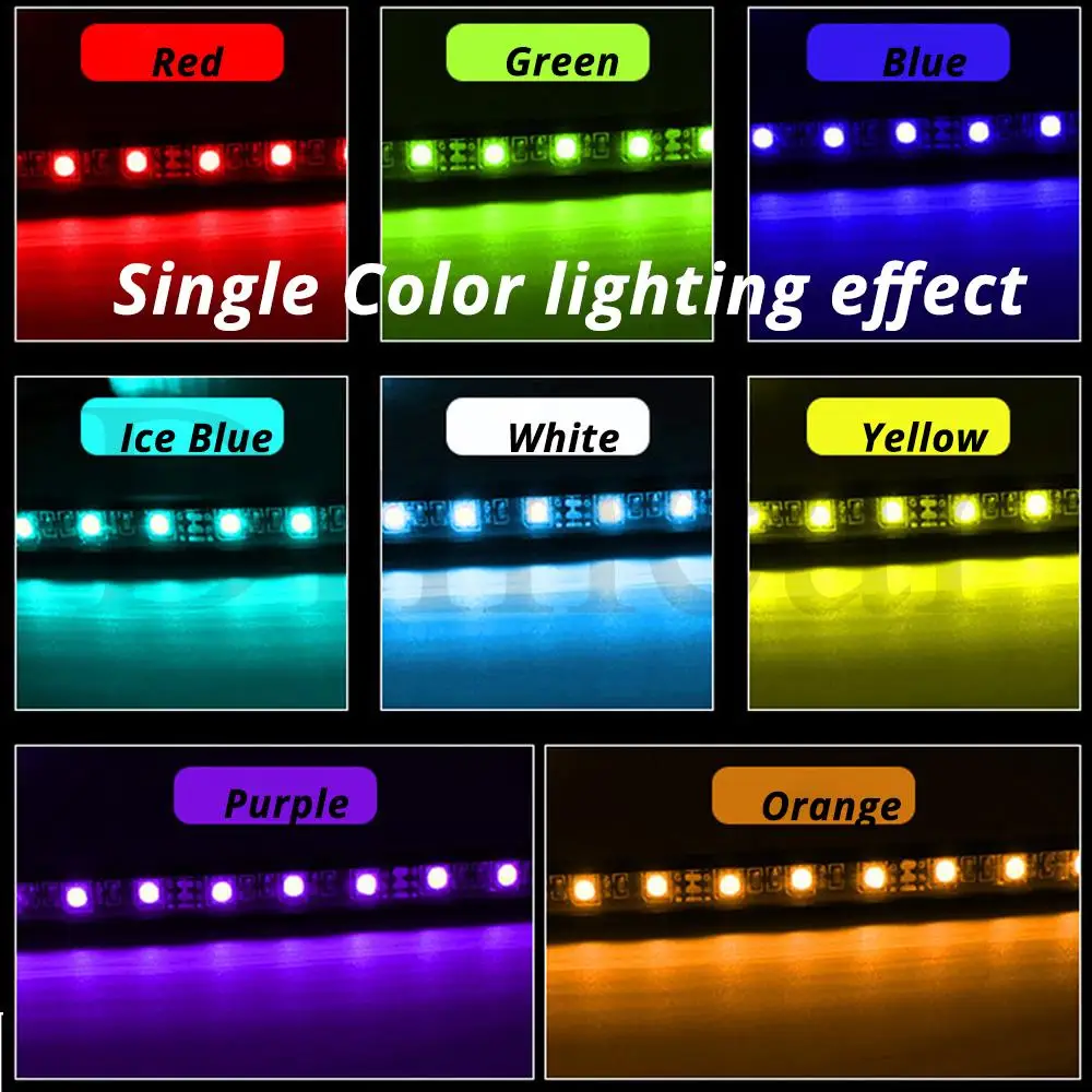 Автомобильный RGB светодиодный неоновый интерьерный светильник, декоративный атмосферный светильник s, беспроводное управление через приложение для Android IOS DC 12V