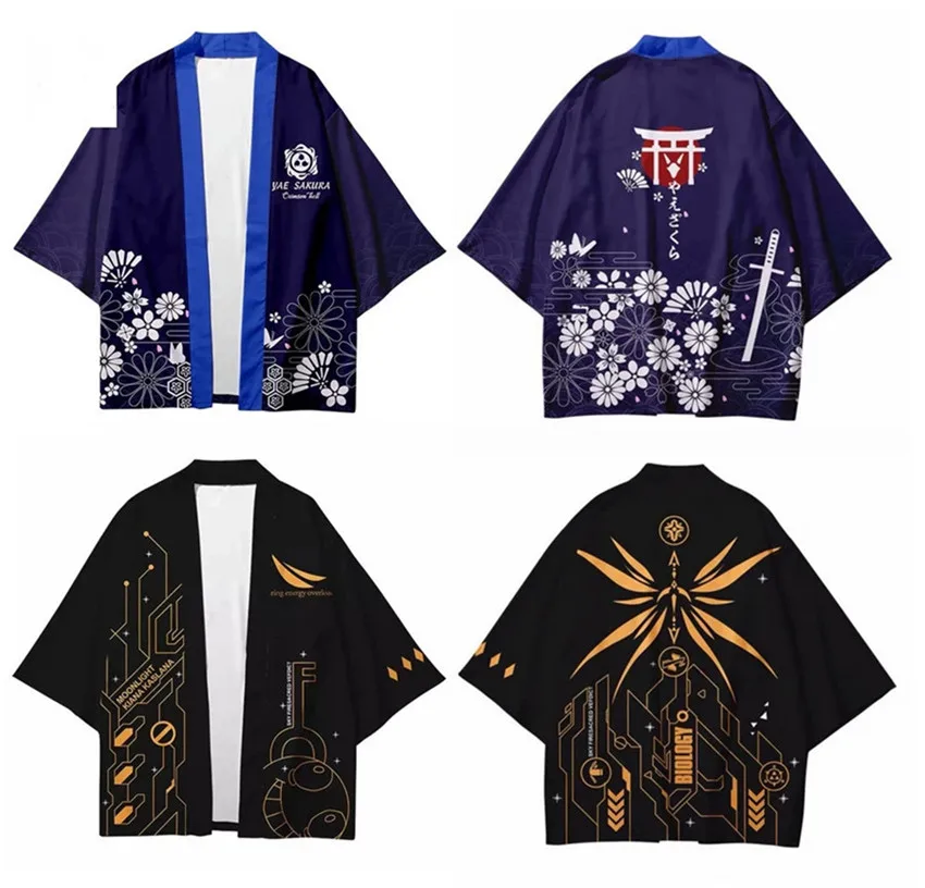 

GAME Honkai Impact 3 Cardigan Japanese Kimono Haori Yukata Cosplay Women/Men Summer Shirt Short Sleeve Streetwear Loose