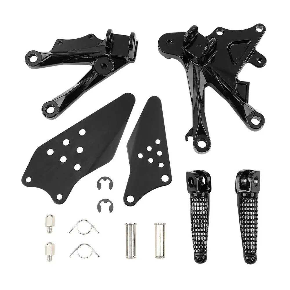 Мотоциклетные черные/серебряные Передние Подножки для ног KAWASAKI ZX10R 2006-2010 2007 2008 2009 подножки