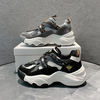 

2020 Autumn Women Chunky Sneakers Brand Platform Wedge Casual Shoes Tenis Female Old Dad Shoes Fashion Vulcanized Shoes Woman