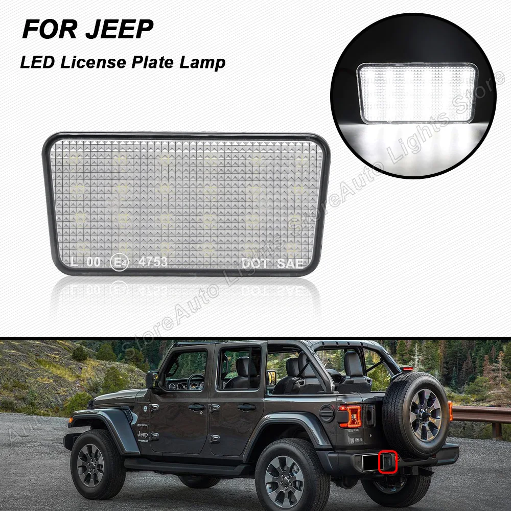 

1PC LED License Plate Light For Jeep Wrangler JL 2018 2019 2020 2021 2022 No Error Backlight Number Plate Lights High Brighrness
