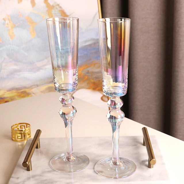 European Crystal Glass Gold Vertical Wine Glass Champagne Glasses Flutes  Goblet Wine Tulip Cocktail Wedding Party Drinkware - AliExpress
