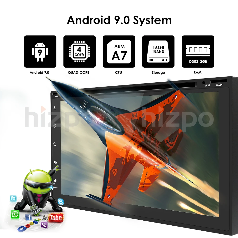 Perfect 2GB+16GB Android 9.0 Auto Radio 4/QuadCore 7Inch 2DIN Universal Car DVD player GPS Stereo Audio Head unit Support DAB DVR OBD BT 4 Perfect 2GB+16GB Android 9.0 Auto Radio 4/QuadCore 7Inch 2DIN Universal Car DVD player GPS Stereo Audio Head unit Support DAB DVR OBD BT 4