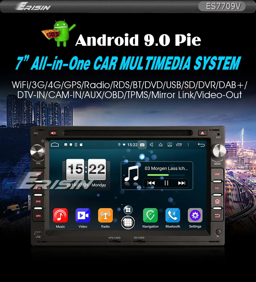 " Android 9,0 OS автомобильный DVD Мультимедиа gps радио для Volkswagen Passat B5 2001-2005& Golf IV 1997-2003& Transporter 1998-2009