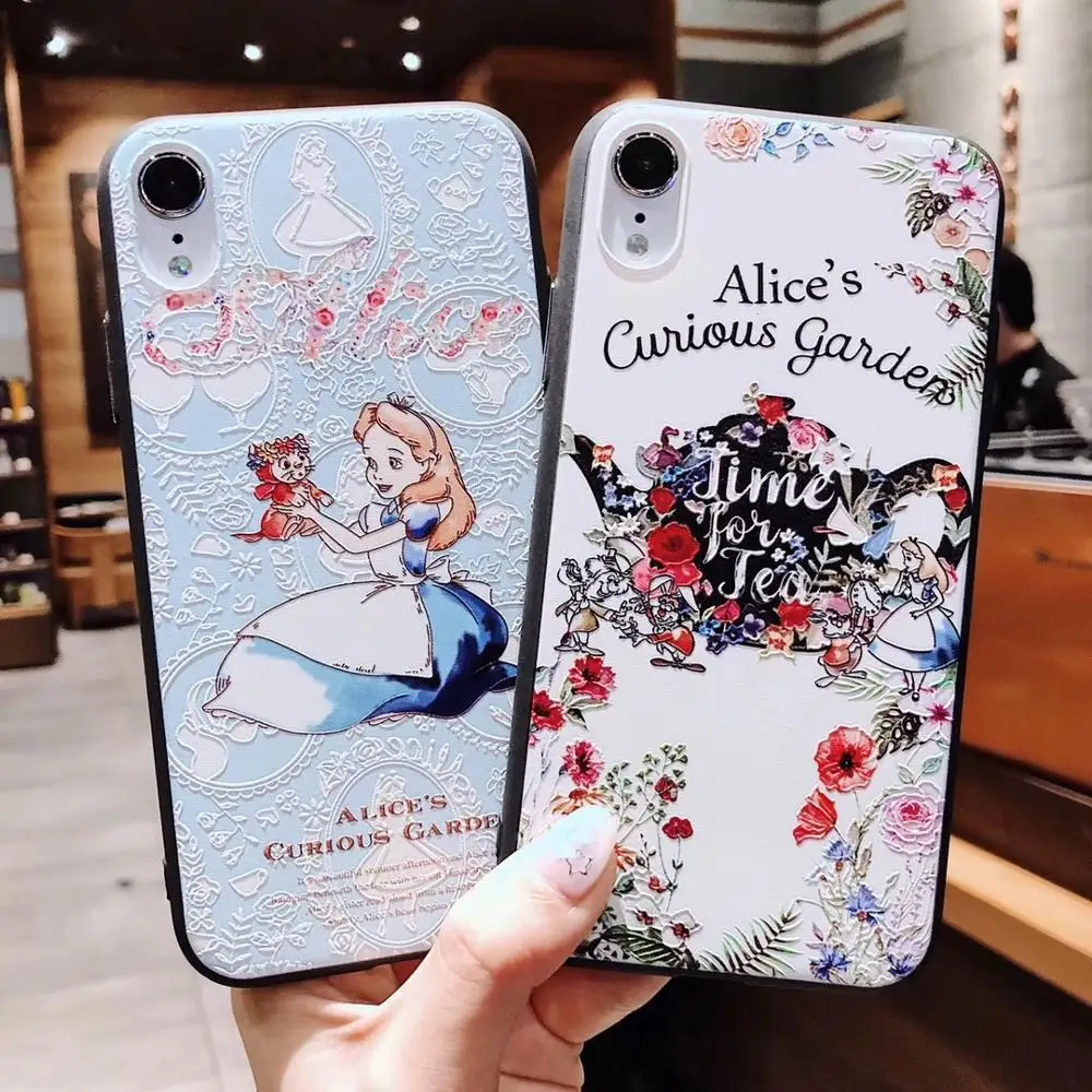 

Alice Flower Stars Dream Embossed Cover For iPhone 11 Pro Max Case