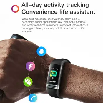 

Men Women With Pedometer Teens Stopwatch Heart Rate Bluetooth 4.0 Activity Alarm Clock Calories Wristband Smart Bracelet