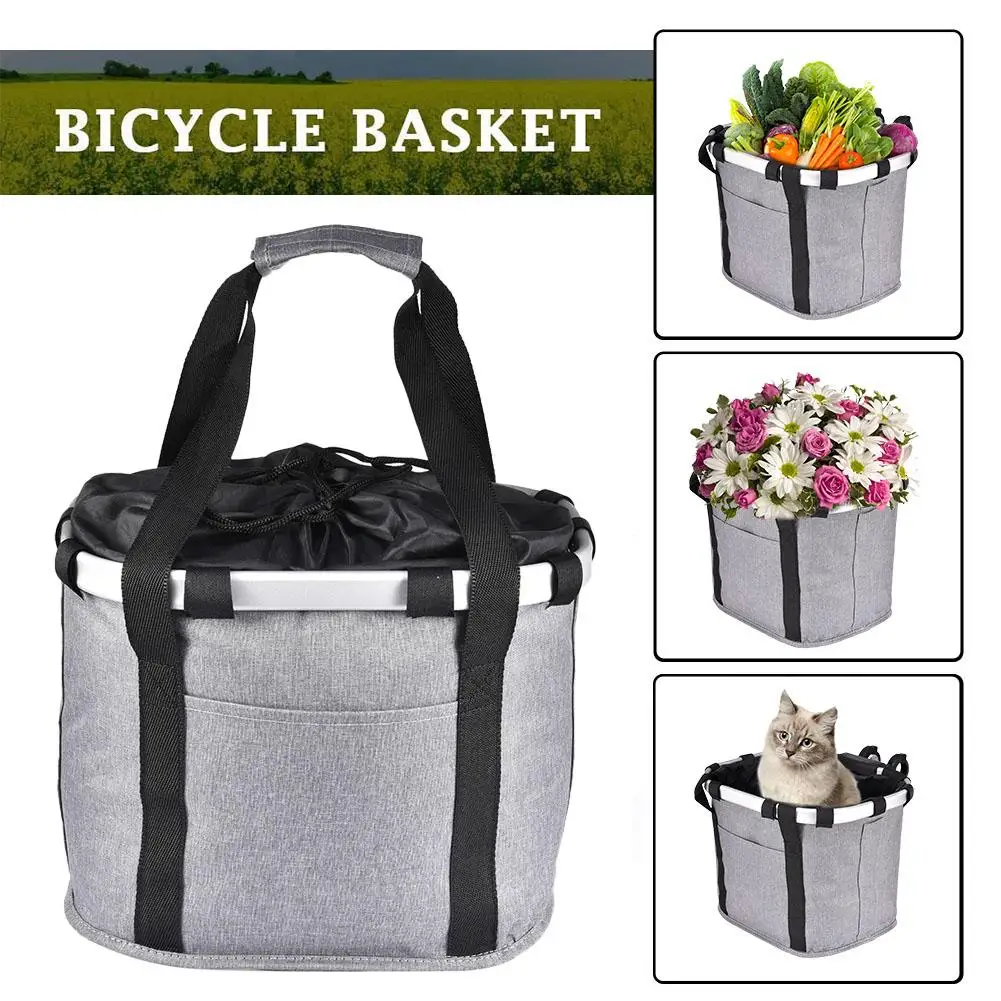 Многофункциональная велосипедная корзина съемная на руль складная маленькая