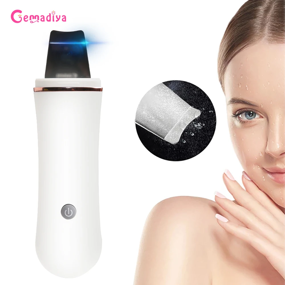 Ultrasonic Skin Scrubber Face Spatula Shovel Ion Deep Face Cleaning Blackhead Removal Pore Cleaner Face Lift Beauty Machine