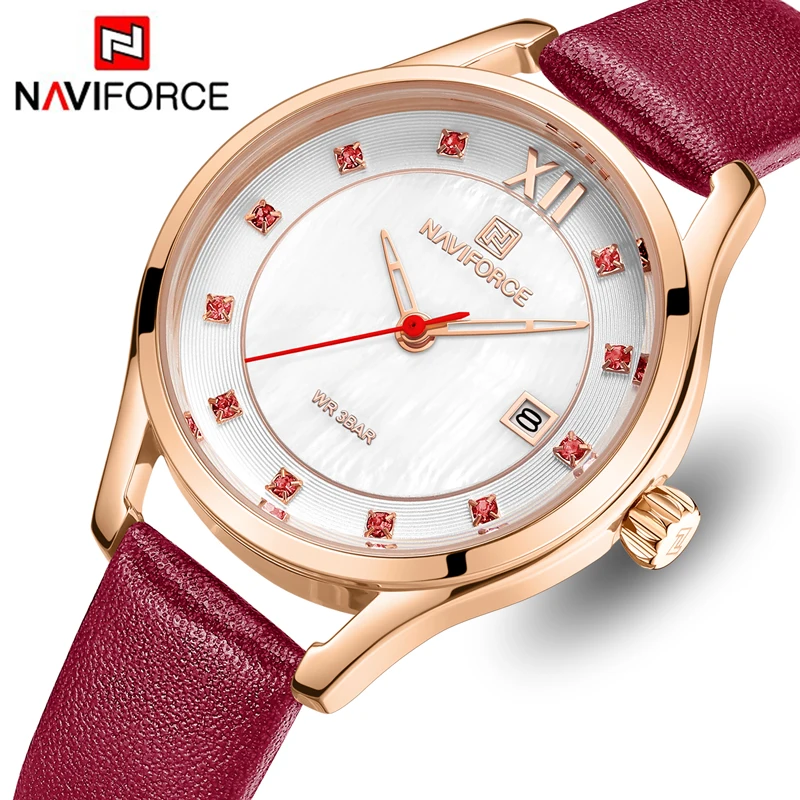 NAVIFORCE Топ люксовый бренд женские часы модные повседневные кварцевые