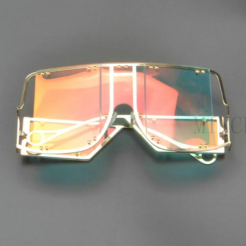 Vintage Retro Shield Visor Sunglasses Women Men 2019 Oversized Windproof Glasses One Peice Big Frame Goggles Sun NX | Аксессуары для