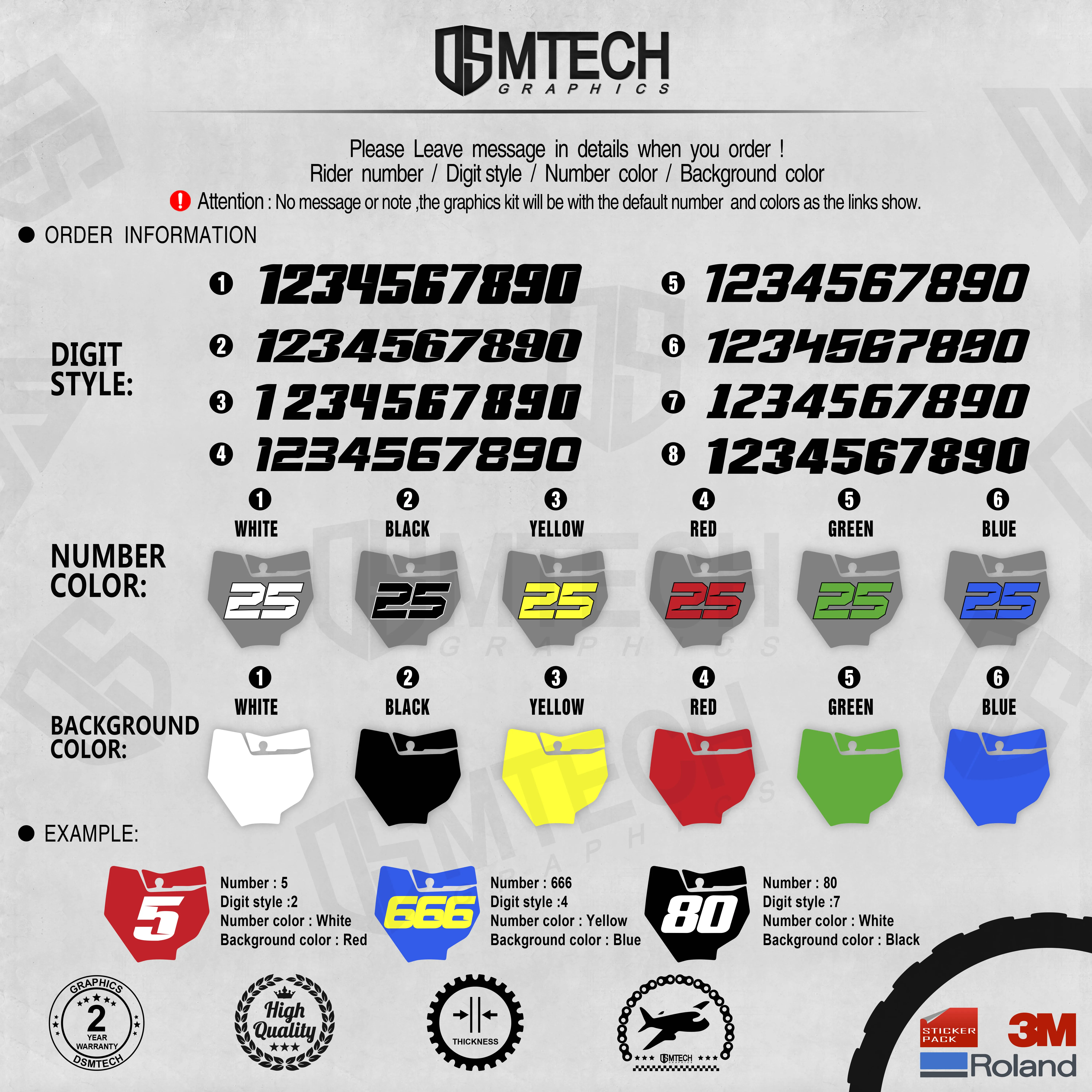 DSMTECH    ׷  Decals 3M   ƼĿ 05-06SXF 06-07XCF 05-07EXC 06-07XCW 008