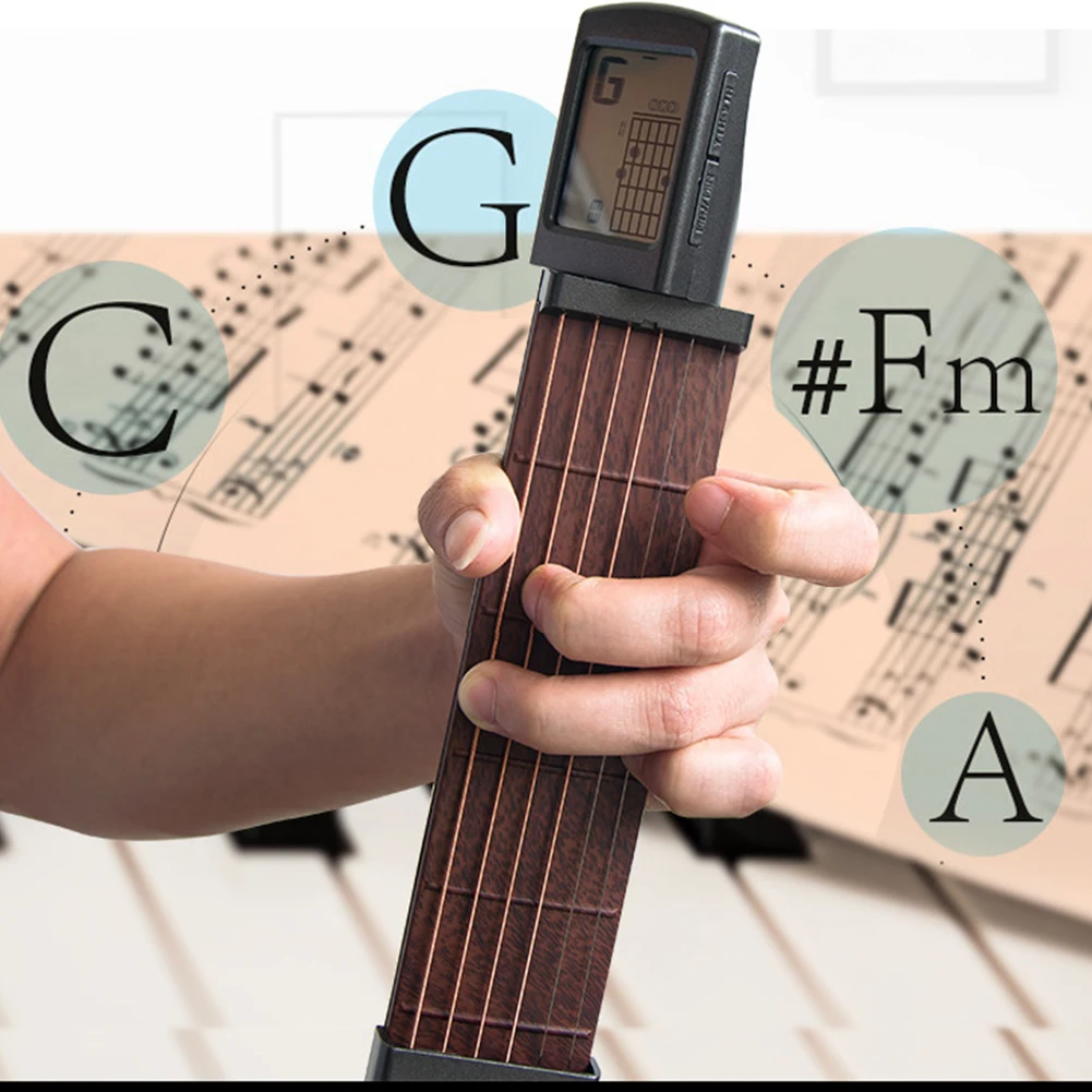 

SOLO Portable Guitar Chord Trainer Pocket-Guitar Practice Tools LCD Musical Stringed Instrument Chord Trainer Tools For Beginner