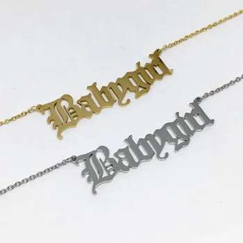 

Fashion Letter Angel Baby Princess Babygirl Necklaces Pendants Nameplate Jewelry Rose Gold Couple Necklaces Best Friend Gifts