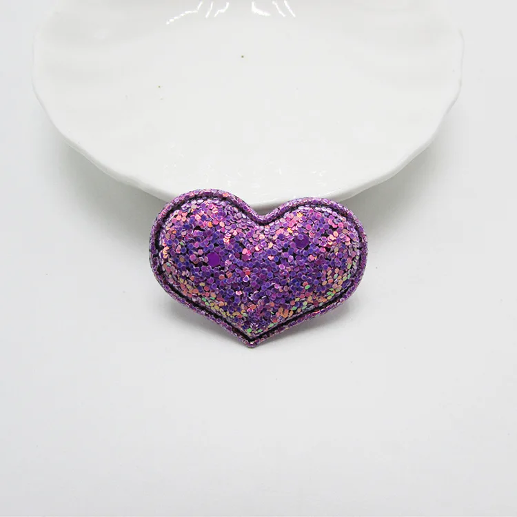 Heart Purple 10 шт. блестящая пудра Корона сердце любовь декоративная заплатка принадлежности для детей DIY ювелирное изделие в виде заколки ремесла материал милый орнамент для одежды - Цвет: Heart Purple