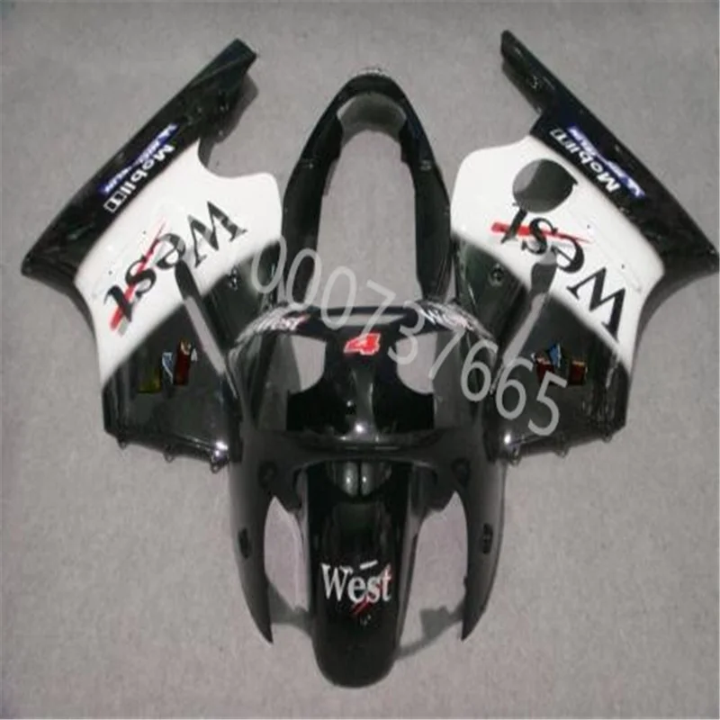

Hot sales ABS fairing Fit for KAWASAKI Ninja ZX-12R 2000 2001 Ninja ZX-12R 00-01 black white WEST plastic fairing kits