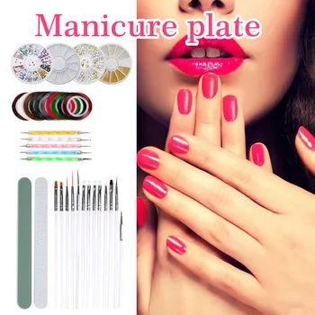 

Manicure Tool Set DIY Nail Art Brush Pen Set Manicure Nail Drill Dotting Tool 3D Nails Art Decoration A27#30