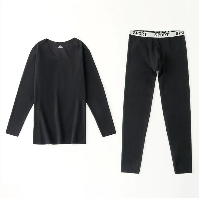 Pajamas Slim Men's Seamless Warm Suit Thick Plush Autumn Clothes Longitudinal Women's Autumn and Winter Underwear