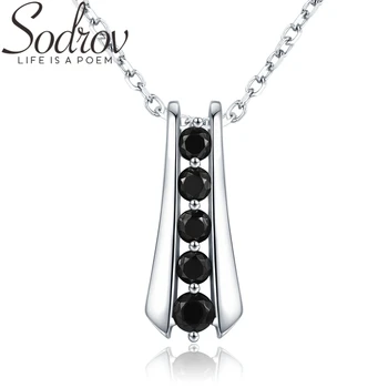 

SODROV 2019 New Trendy 925 Sterling Silver Necklace for Women Black Spine Female Bijoux Girls Gift Sterling Silver Jewelry K010