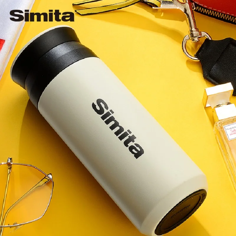 Термос из нержавеющей стали с двойными стенками черно белый|Вакуумные фляги и