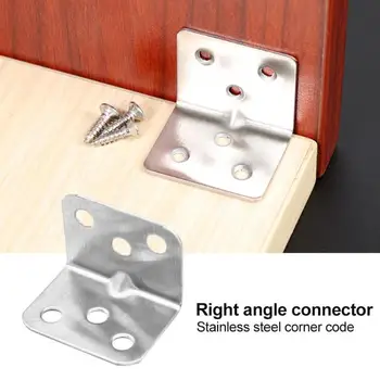 

4pcs Stainless Steel Angle Code Practical Fine Workmanship Long Service Life Fixed Bracket Connector Furniture Accessories Newst