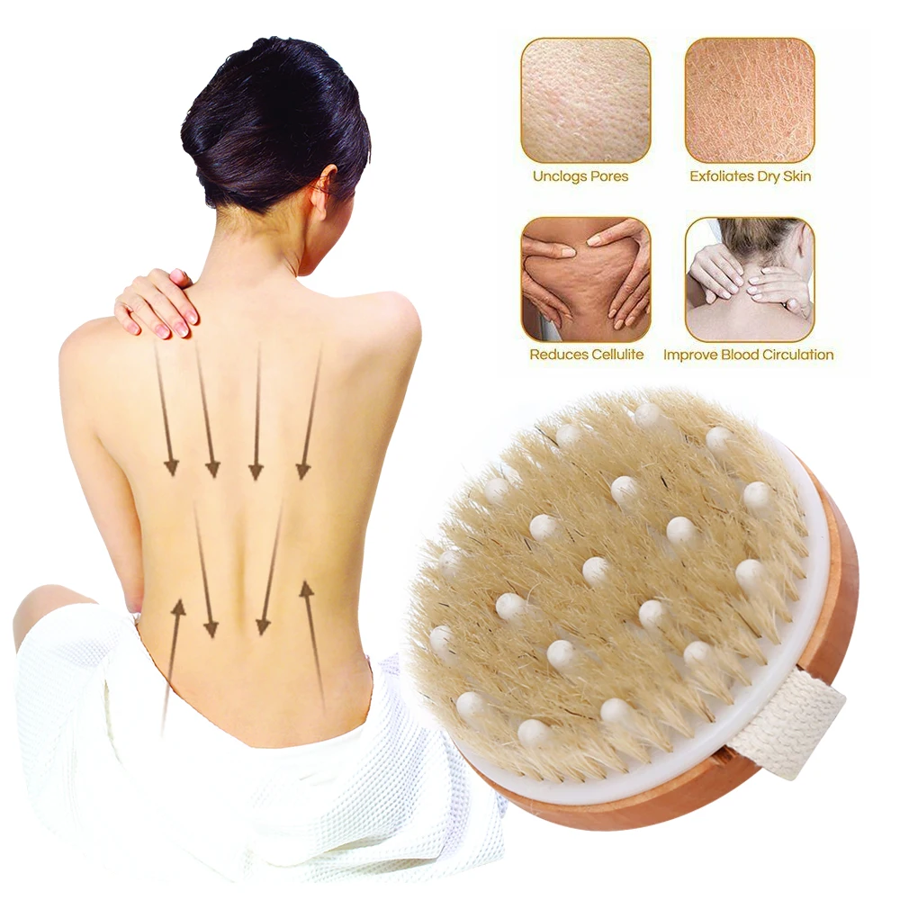 BRISTLE HYDREA BODY BRUSH CELLULITE SHOWER DRY SKIN EXFOLIATION SCRUBBER 2