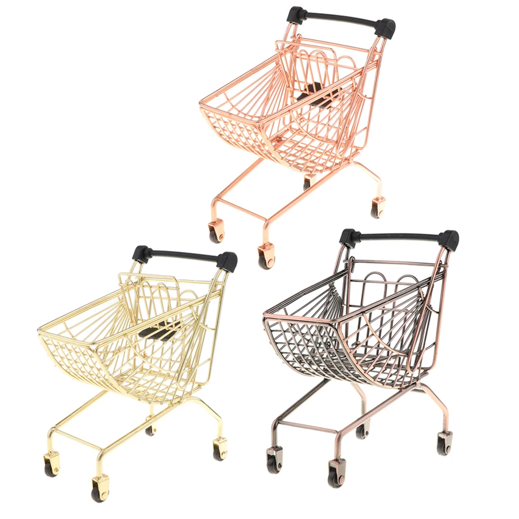 Supermarket Shopping Multi-layer Trolley Storage Cart Toy Handcart Basket