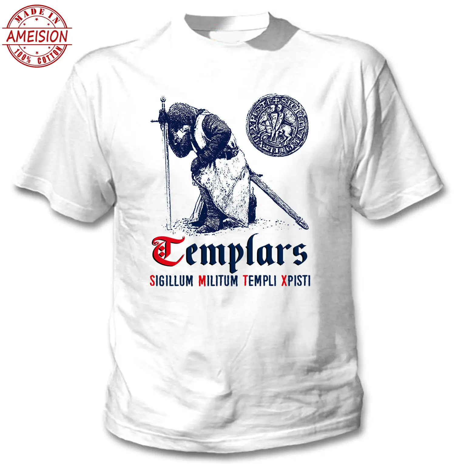 Новая модная забавная футболка Knight Templars Футболка Мужская хлопковая с коротким