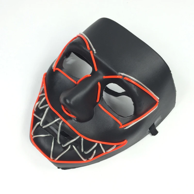 EL Wire светодиодный светящийся маска для лица светящиеся освещенные страшные маски для Хэллоуина макияж вечерние аксессуары для косплея инструменты