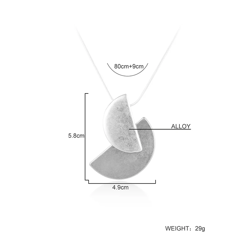 Shineland ожерелья в стиле панк полировка полукруглый сплав золото/серебро Цвет Ожерелье Подвеска уникального дизайна для женщин подарок