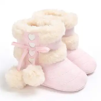 2019 hiver neige bébé bottes 7 couleurs chaud peluches balles intérieur coton doux caoutchouc semelle infantile nouveau-né enfant en bas âge bébé chaussures