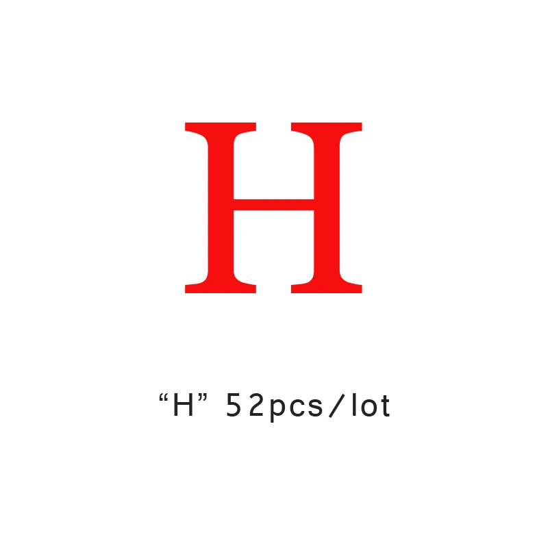 H YHBZRET 52pcs 10mm Square Wooden Beads Alphabet Letter Spacer Loose Bead Jewelry for Making Wooden Bracelet DIY accessories - Цвет: H