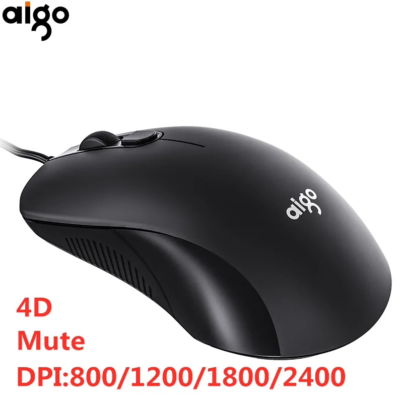 Usb-Mouse Wired Computer-Mouse-Compatible Aigo Computer/desktop Silent 2400 DPI 4D 