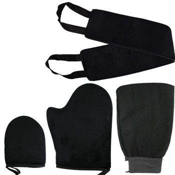 

Self Tanning Mitt 4 in 1 Applicator Set Belt for Your Back Exfoliating Glove Mini Finger Face Self Tanner Mitt Lotion Applicator