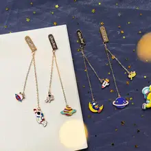 Sharkbang, 4 шт./лот, милая металлическая Закладка в виде планеты, племени, звезды, кулон, зажим для бумаги, школьные канцелярские принадлежности, лучший подарок на день рождения