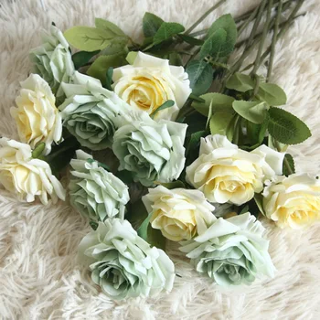 

1 bunch fake Roses Valentine's Day present vases for home decoration accessories wedding decorative cheap Artificial flowers