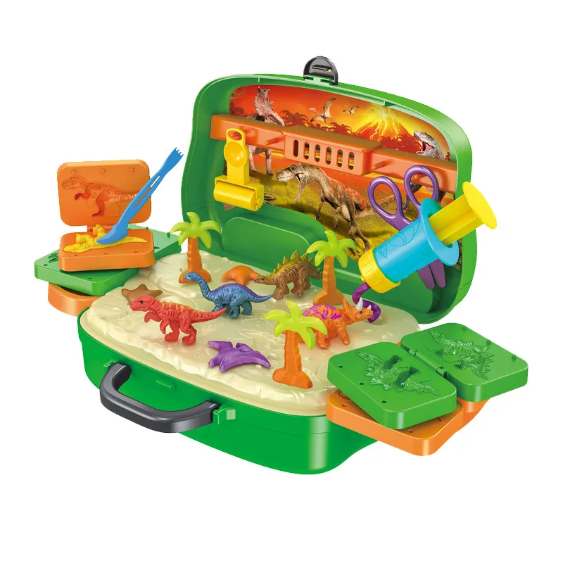 Set de juguetes de dinosaurios de arcilla para niños, casa de juegos para  niños, molde de plastilina de modelado mágico, Maleta, juguetes educativos  divertidos de arcilla de colores - AliExpress Juguetes y