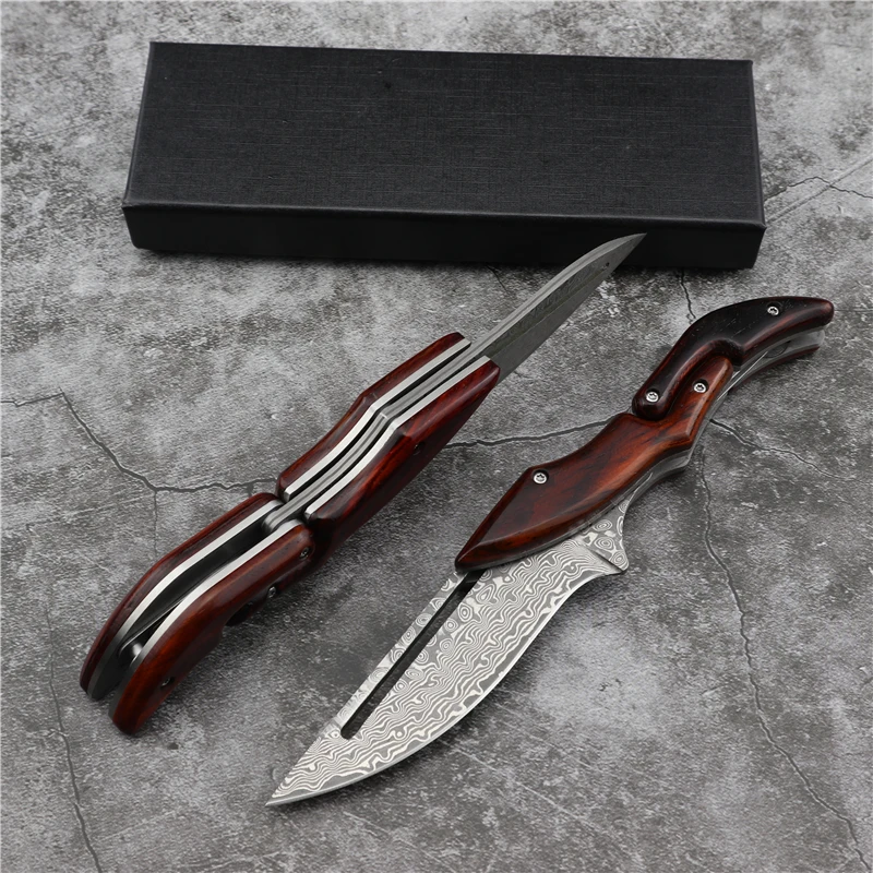 VG10 Damascus Knives tactical hunting mechanical folding fixed blade outdoor EDC 