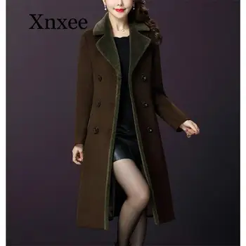 

Plus Size 2020 Winter Women Coat Casual Fashion Pockets Elegant OL Streetwear Ladies Coat 5XL