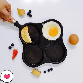 

Cast iron fried egg dumpling mold pan non stick household mini poached egg hamburger omelet roast pot